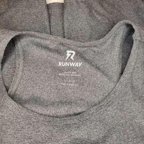 Runway Quick Dry Moisture Wicking Tank, Gray, Size L 12/14 - Picture 6 of 10